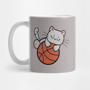 Cute Cat Playing Basketball Player Funny Mug